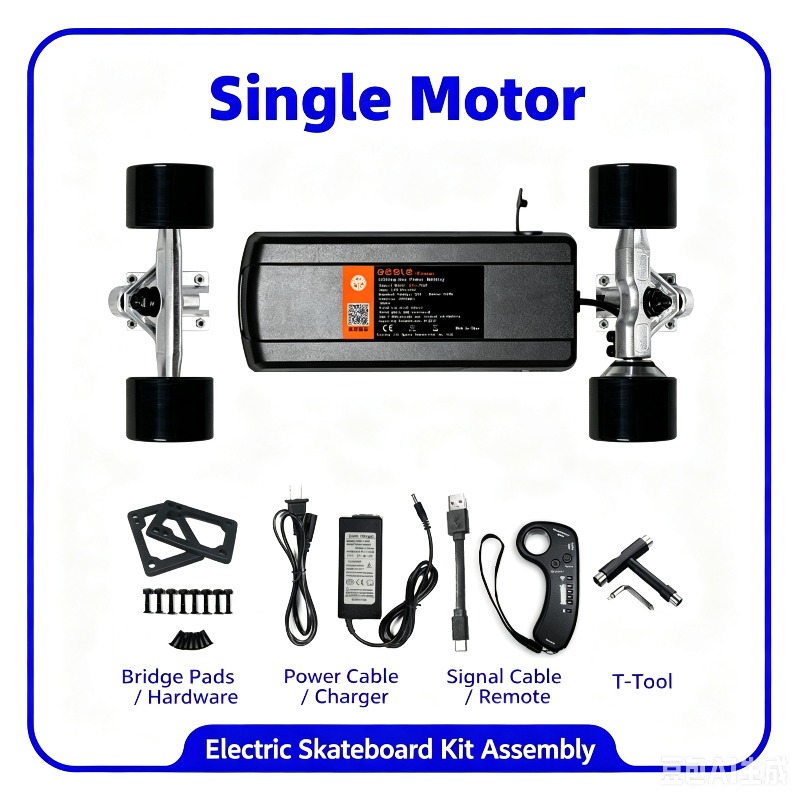 Skateboard Complete Deck - 4 Wheel Electric Skateboard Kit Single