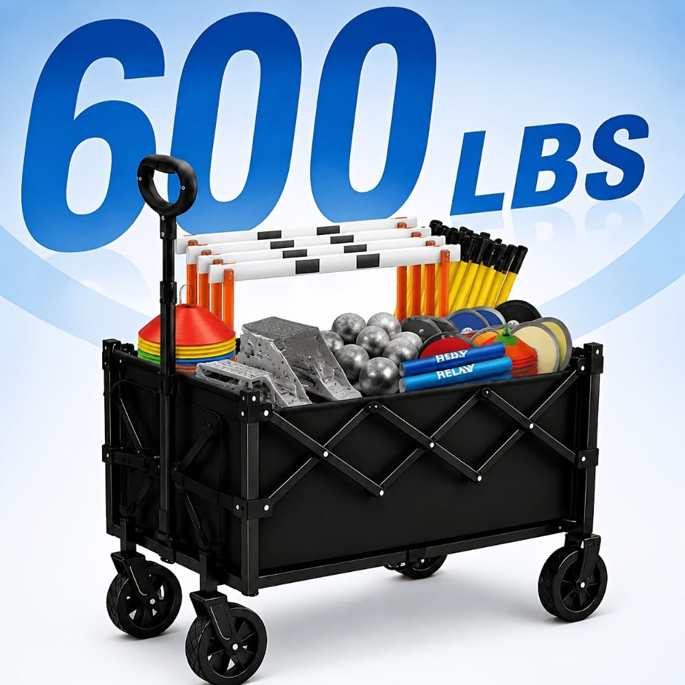 Sports Equipment Wagon - 360 Degree All Terrain Foldable Heavy