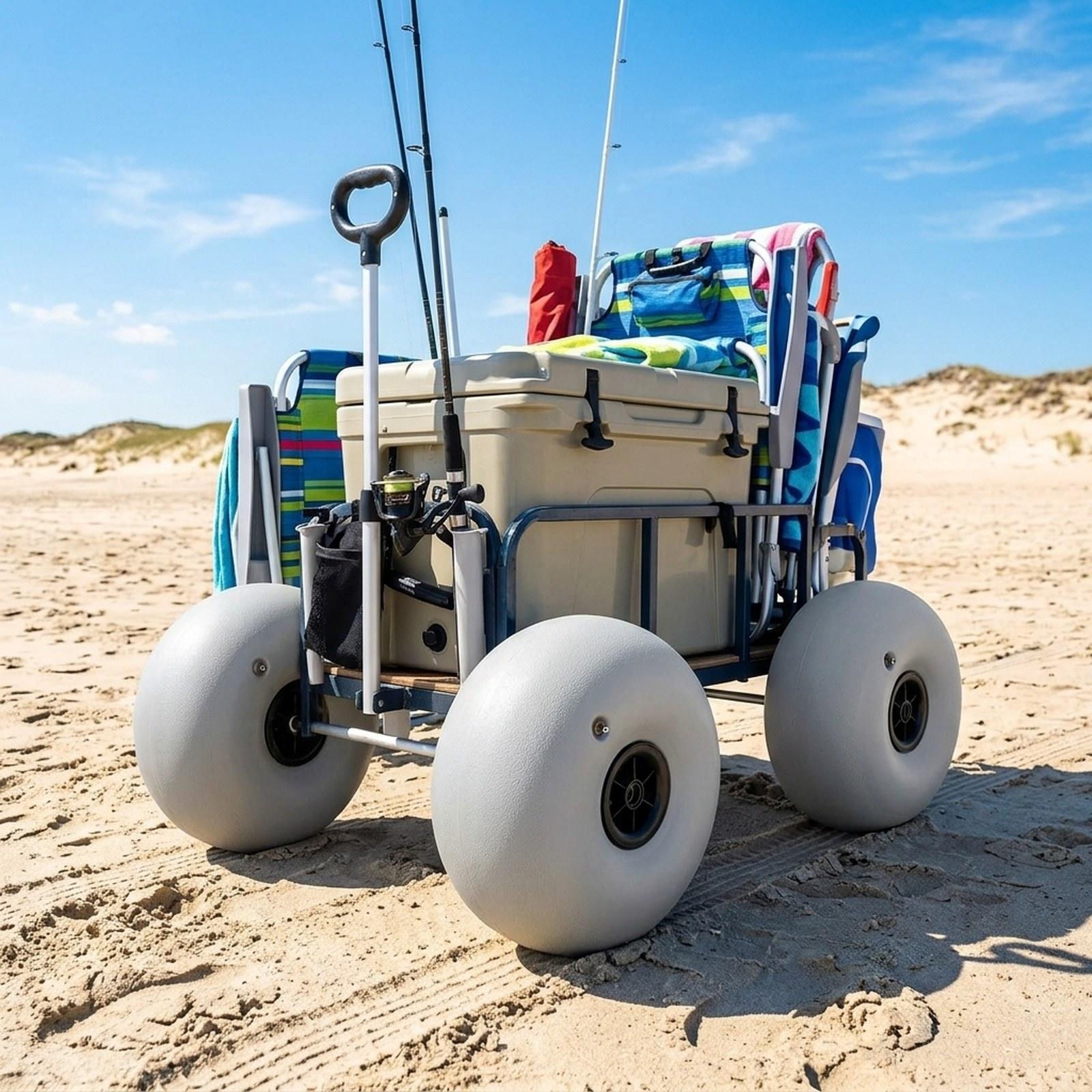 Sports Equipment Trolley - Beach Cart Sand Wheels 16 Inch