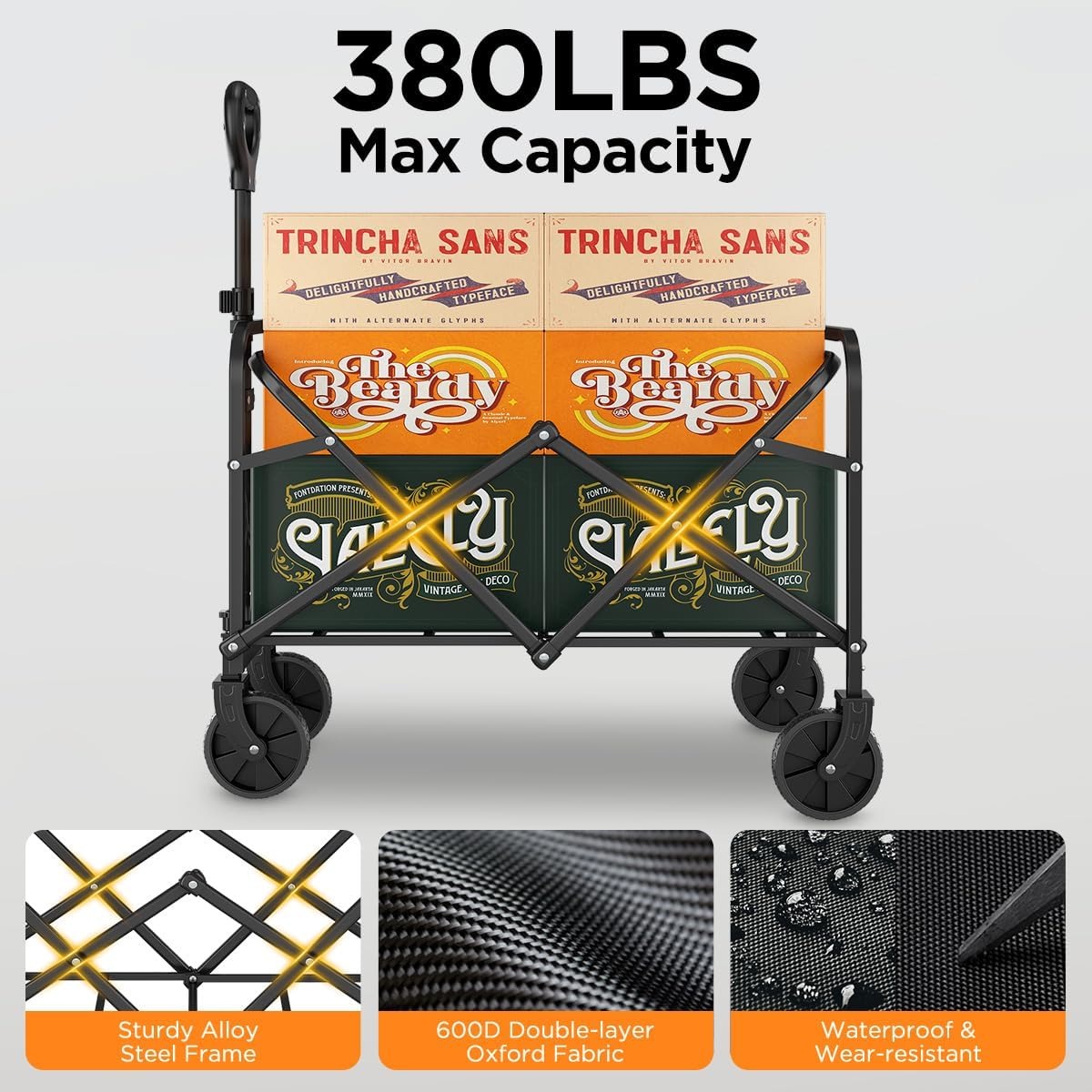380LBS All Terrain Heavy Duty  - Sports Equipment Trolley ulasan dan harga