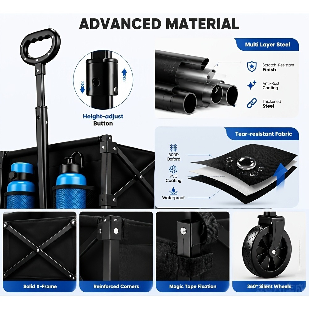 360 Degree All Terrain Foldabl - Sports Equipment Wagon ulasan dan harga