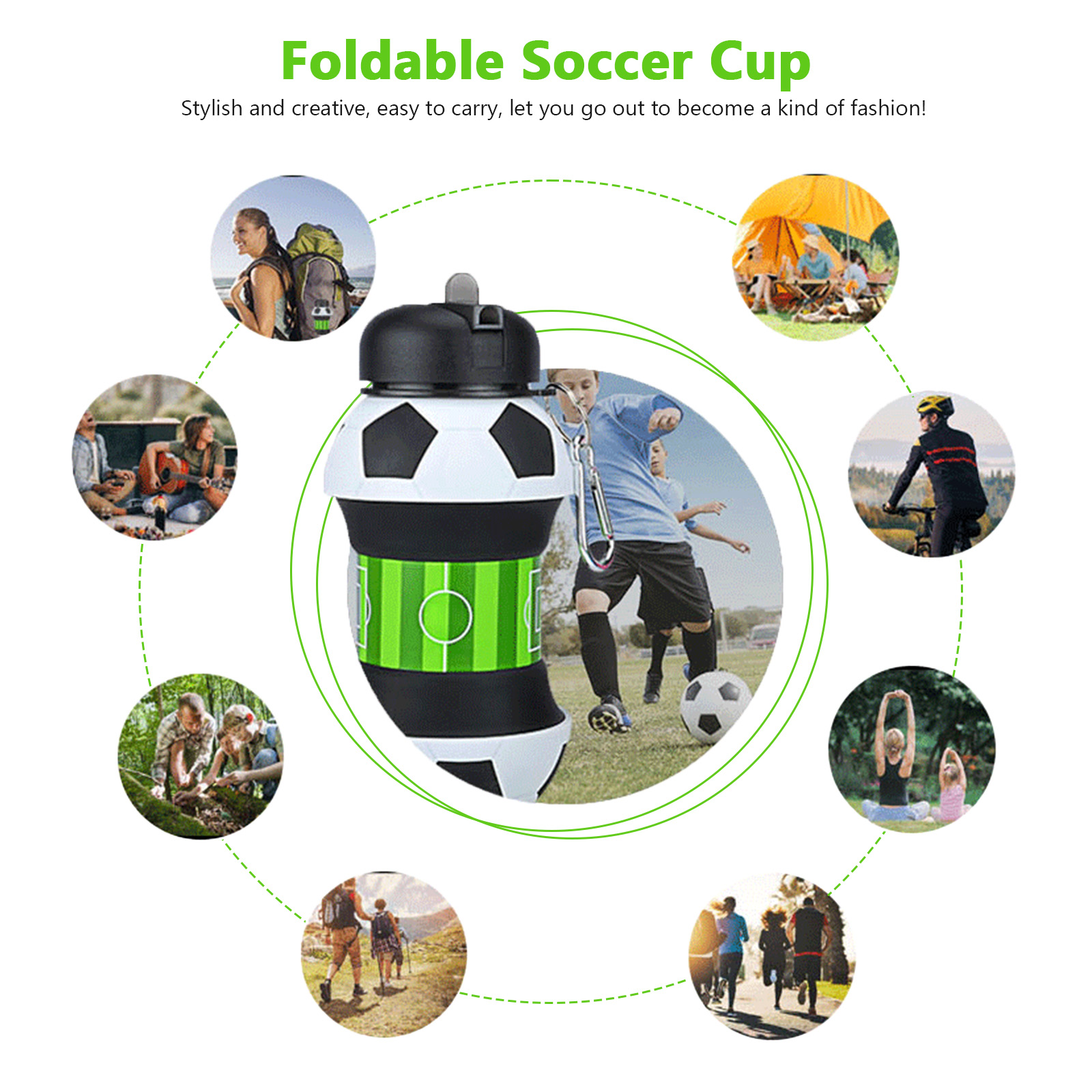 550ml Foldable Football Water  - Sports Equipment Stores ulasan dan harga